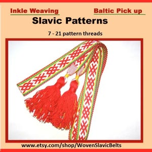 Inkle weaving Baltic Pick-up Slavic Patterns Album / Collection of 27 schemes for 7-21 threads