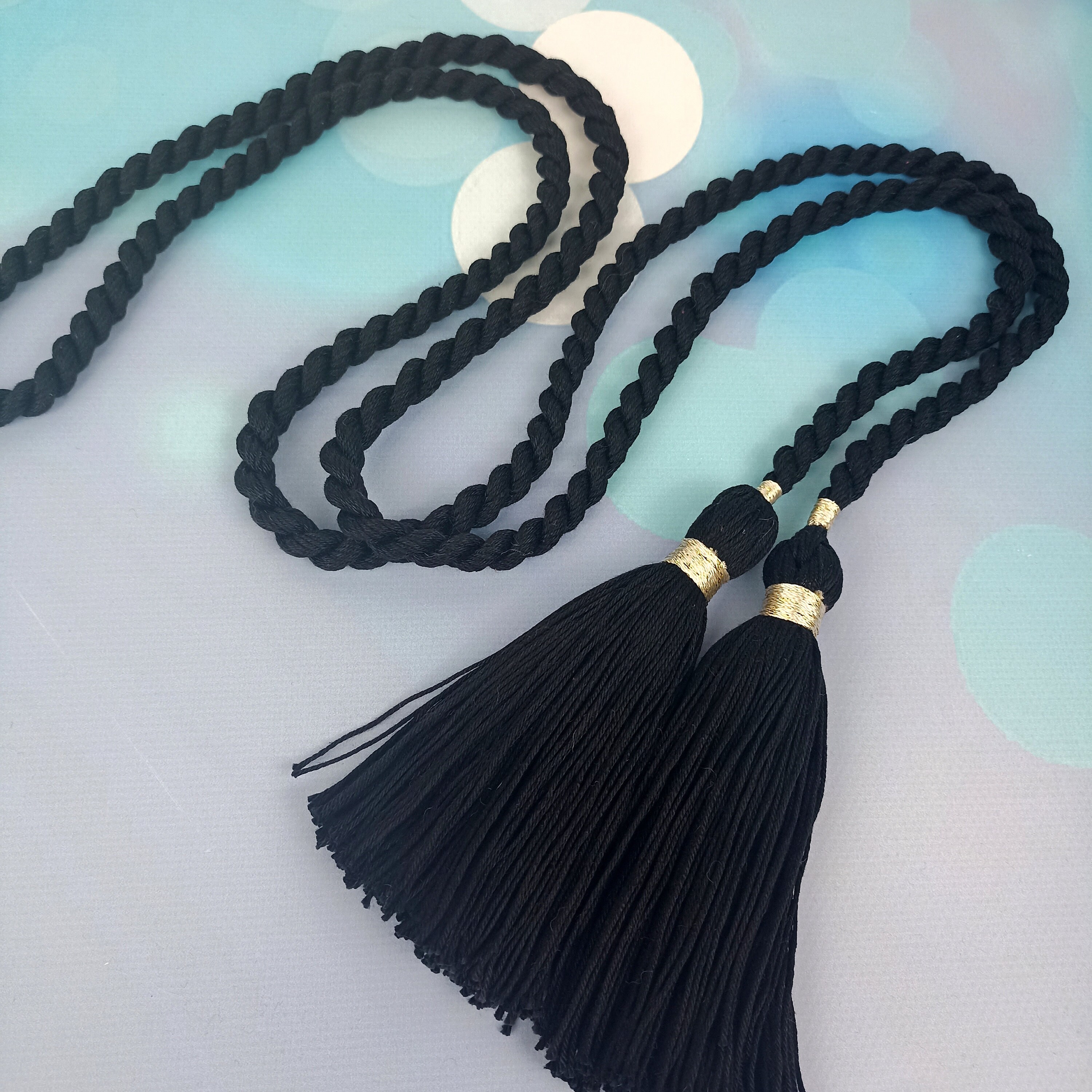 Giorgio Armani Black Label rope belt necklace Asian stone charms tassels $2300 Giorgio Armani Women main image 3