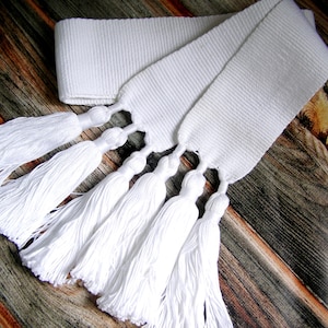 Handwoven Cotton Tassel Belt: Wide Vegan Sash