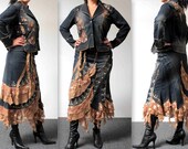 Royal Concepts handmade denim set. Embellished skirt set. Denim skirt set, Plus size denim skirt set, From Medium to 3XL