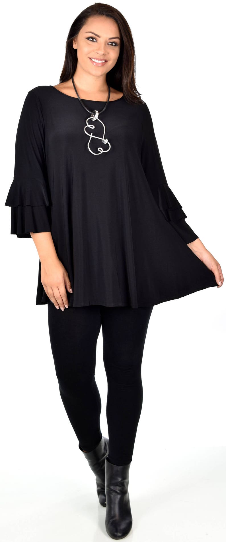 silver tunic plus size