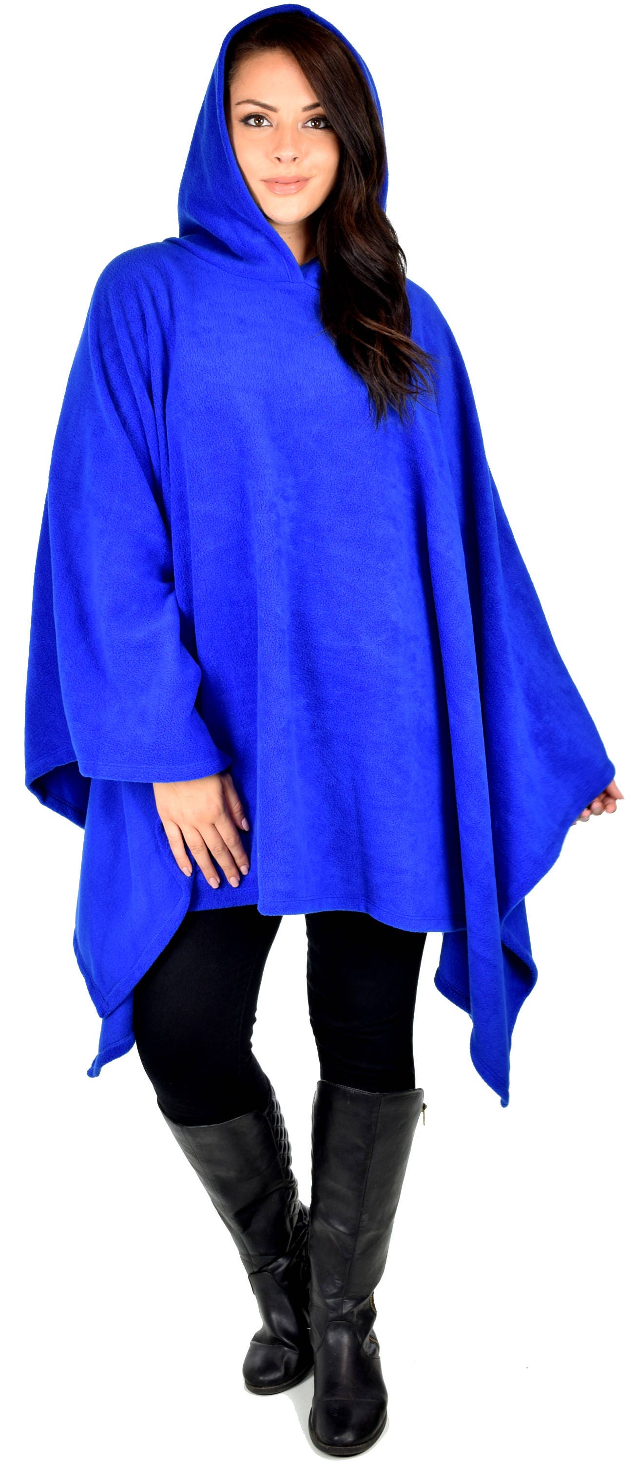 Versatile Travelers Full Size Poncho Hooded Poncho Fleece Etsy