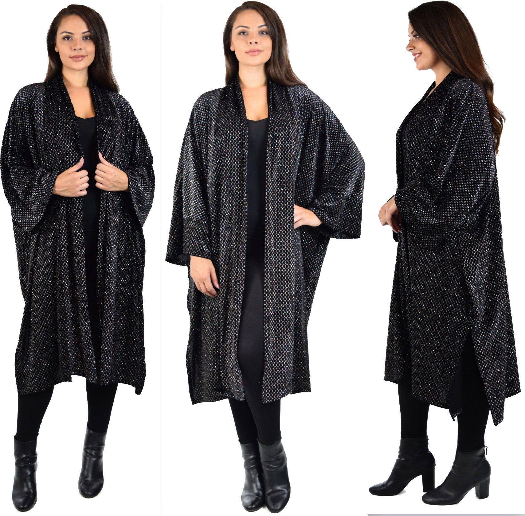 New Designer Glitter Duster Party Coat Plus size Coat Etsy