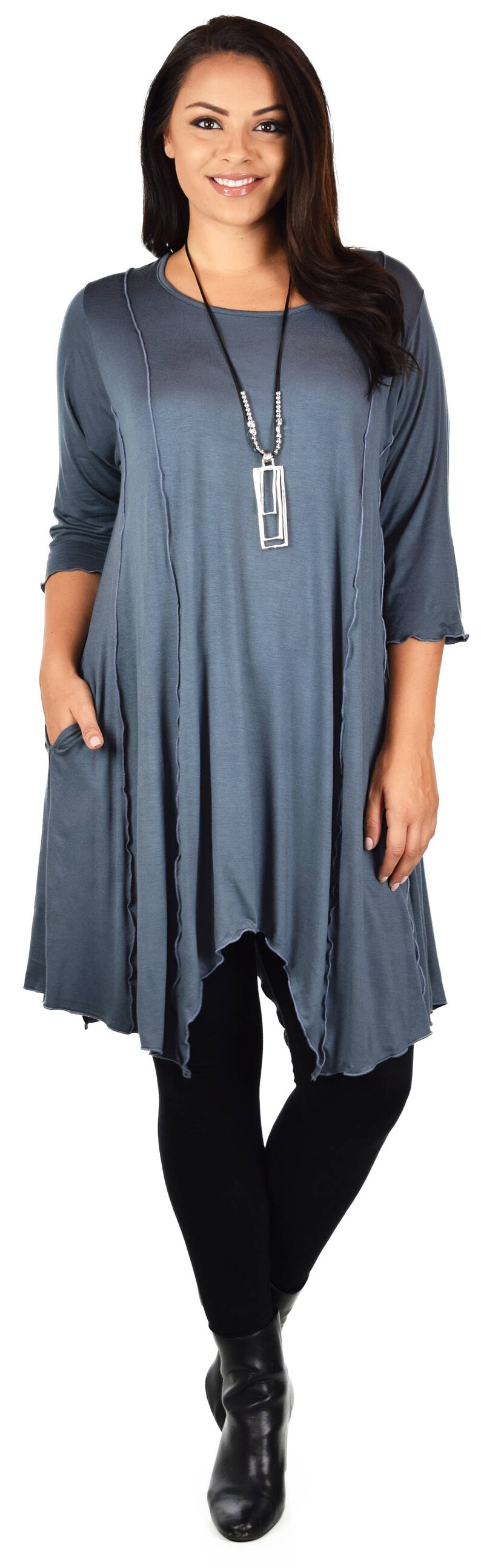 34 inch long plus size tunics