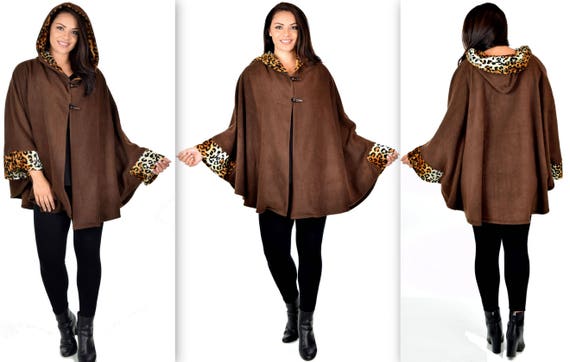 New Absolutely Versatile Travelers Full Size Hooded Poncho Fleece FITS UPTO 5XL