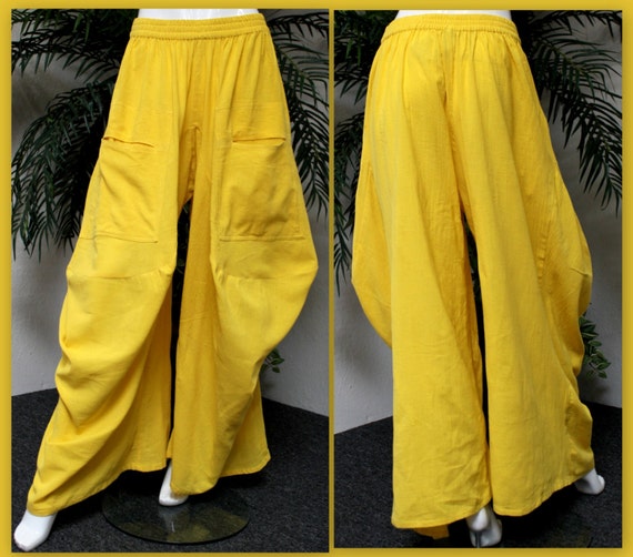 Designer Lagenlook Cotton Gauze Crazy Cuts European Plus size pants Pockets.