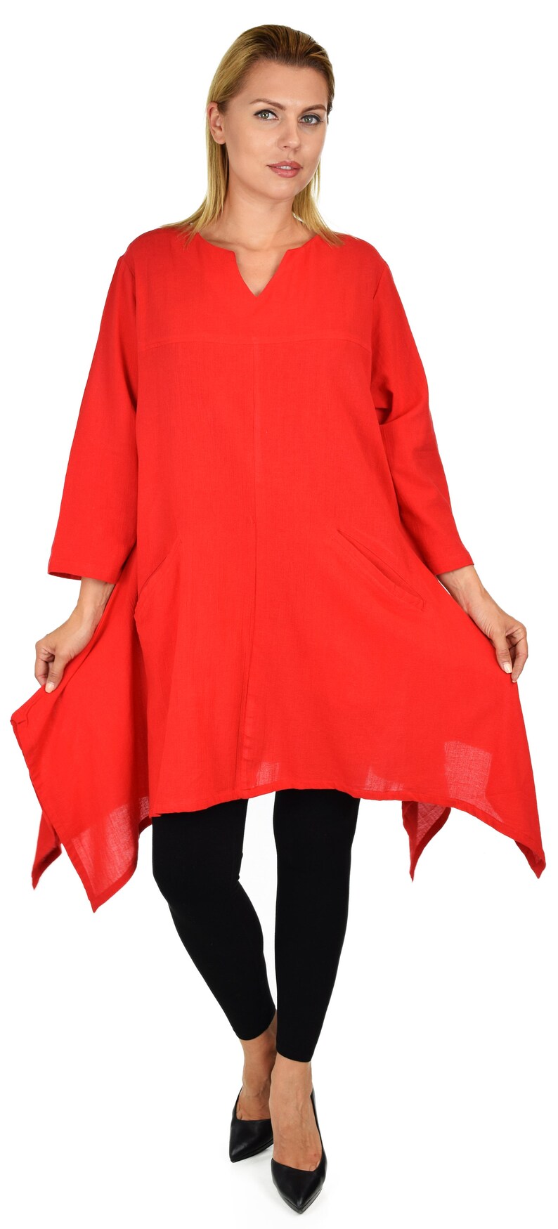 Comfyplus Cotton Gauze Tunic Gauze Top Asymmetrical Tunic Etsy