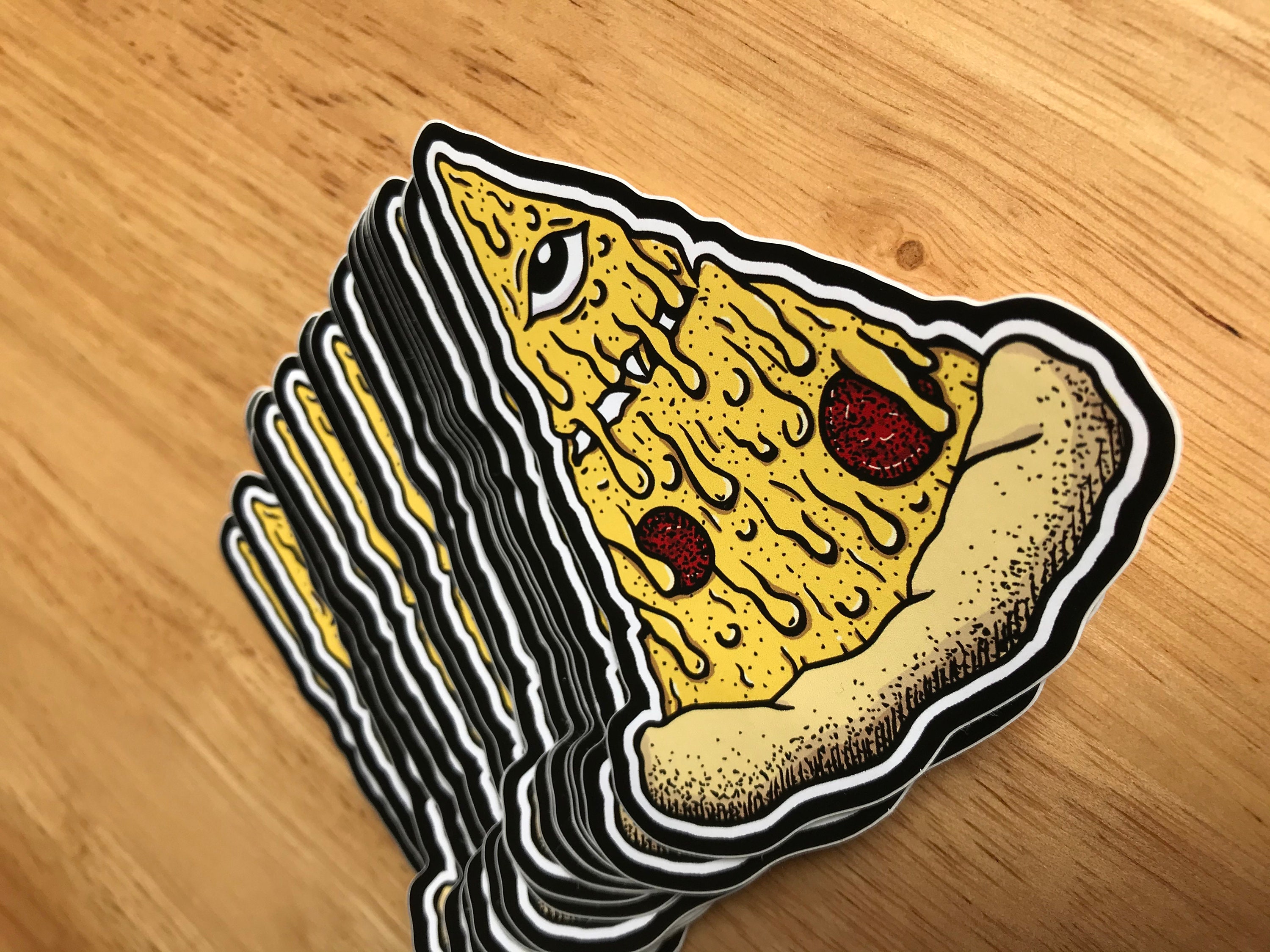 Slice Sticker Design Pizza Slice Sticker | Die-cut Window, Skateboard, Car, Wall Decal ...