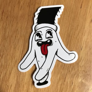 Cartoon Hand Sticker | Die-Cut Window, Skateboard, Car, Wall Decal, Laptop Vinyl Sticker