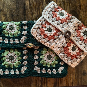 PDF Crochet PATTERN | Large hardcover and Small paperback/kindle carrying sleeve | Granny Square Pouch Pattern