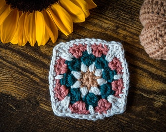 Autumn Flower Granny Square | Crochet Pattern | Fall Crochet | PDF Pattern
