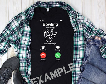 Bowling kallar och jag måste gå SVG – iPhone-samtalskärm digital klippfil för Cricut och Silhouette | Rolig bowlingdesign