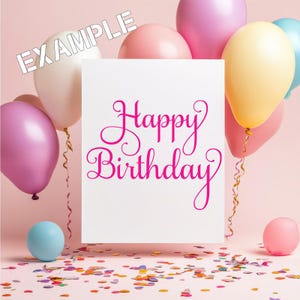 Happy Birthday SVG | Birthday Cut File | PNG Digital Download | Cricut or Silhouette | Party Decor, Shirts, Cards & Gifts