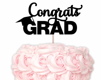 Congrats Grad Graduation Cake Topper Digital Download SVG DXF PNG for use with cutting machines Cricut Silhouette