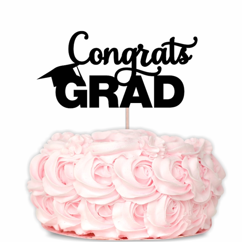 Congrats Grad Graduation Cake Topper Digital Download SVG DXF image 1. 