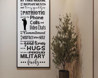 In This House We Military SVG | Air Force Navy Marines Army Coast Guard Space Force| Digital File for Cricut & Silhouette | Patriotic Decor