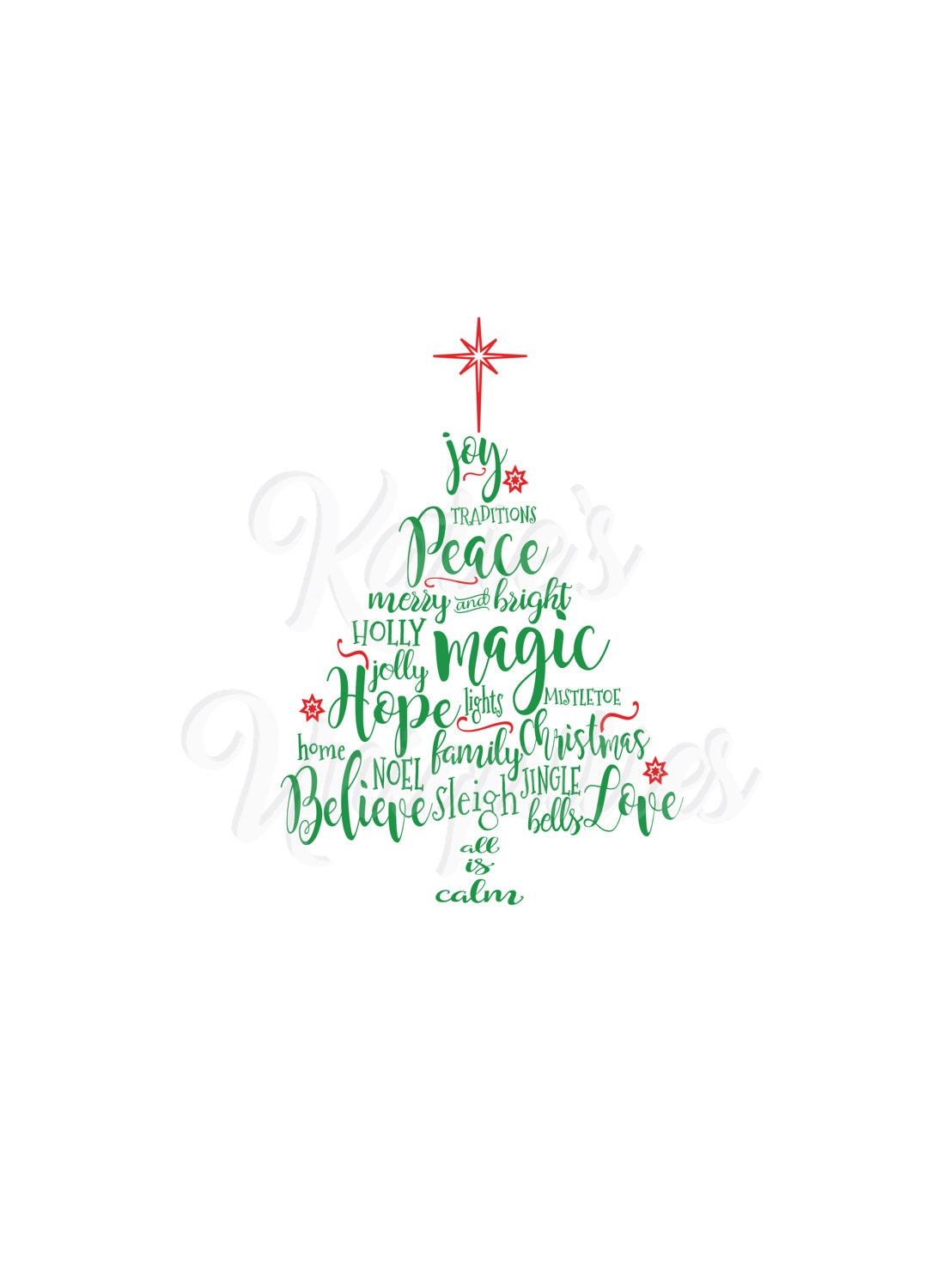 Download Christmas Tree Words SVG DXF PNG Digital Cut File for use ...