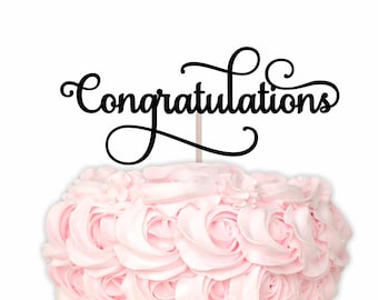 Congratulations Cake Topper SVG DXF PNG – Milestone Party Digital Download for Cricut & Silhouette