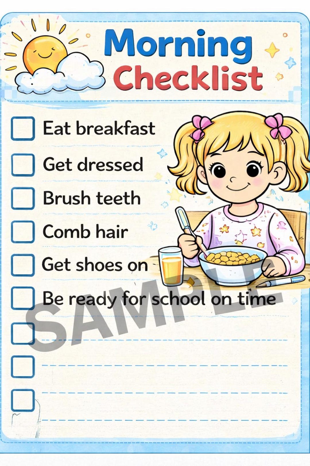 Evening Routine Coloring Kids Daily Routine Printable Checklist Morning & Evening With Coloring ...