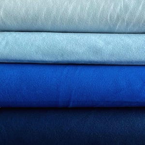 NAVY BLUE FLANNEL Cotton Fabric/ Anti-pill Premium Robert Kaufman Flannel /Sold by 1/4 or 1/2 Yard Quilting Material Christmas, Light Blue image 2