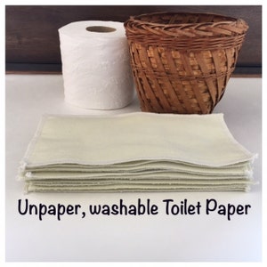 Washable Reusable Toilet Paper 2 Ply Cloth Wipes Ivory Soft Cotton Flannel Cloths Washable Baby Wipes Bidet Cloths Bidet Towels White image 3