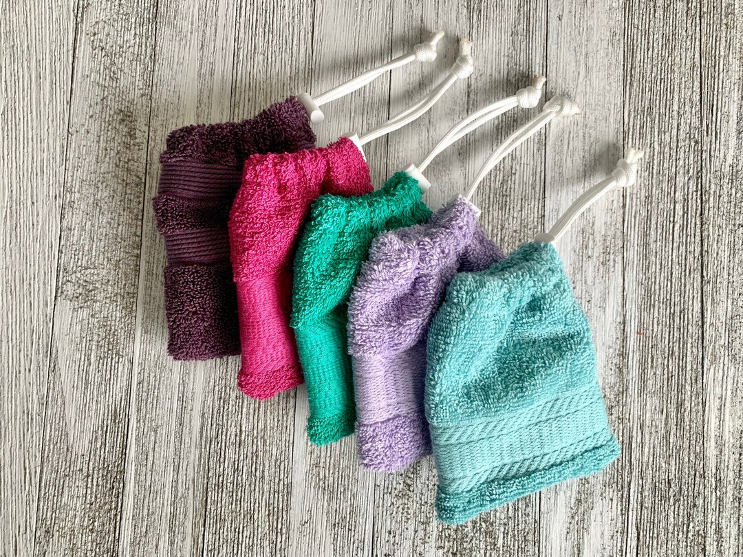 Soap Saver Bag With Drawstring Spa Gift /100 Terry Cloth Cotton