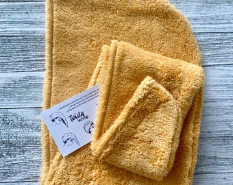 Head Turban Towel Wrap: Spa Gift Women; 100% Terry Cloth Cotton Wrap To Dry Wet Hair; Twisty Wrap Band! Gift for Women Yellow AUTUMN GOLD