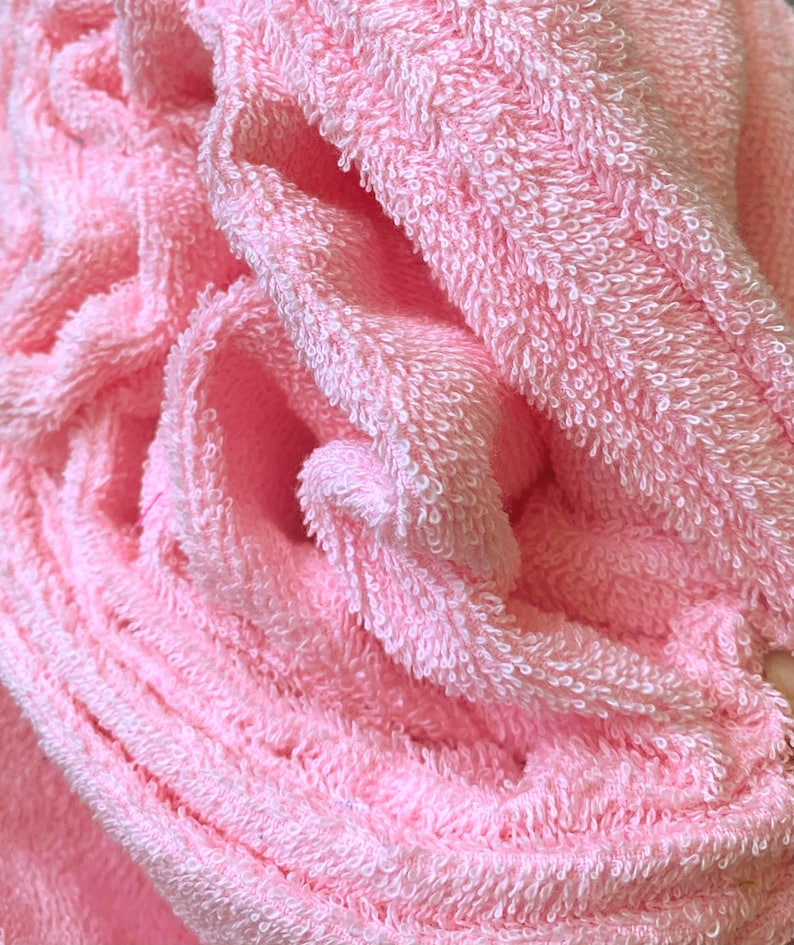PINK TERRY CLOTH Material Fabric Light Pink Use for Robes, Bath Towels ...