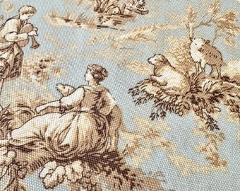 TOILE Deep RED Fabric or TURQUOISE Ivory Toile Dot Swiss Dot 100% Cotton Fabric/ Sold by 1/4 or 1/2 Yard, Medium Weight Home Decorator Drape
