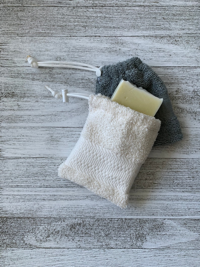 Soap Saver Bag With Drawstring Spa Gift /100 Terry Cloth Etsy