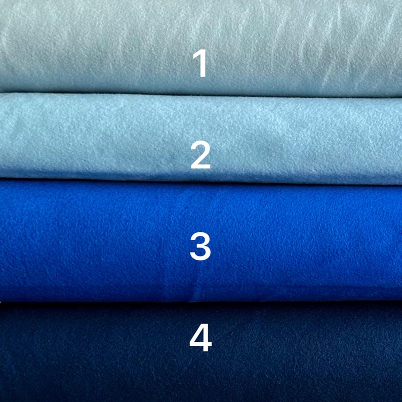 NAVY BLUE FLANNEL Cotton Fabric/ Anti-pill Premium Robert Kaufman Flannel /Sold by 1/4 or 1/2 Yard Quilting Material Christmas, Light Blue image 5