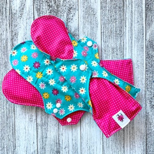 3 Cloth Menstrual Pads; 6 Sizes 14 Colors; Pantiliners, Regular Heavy, Overnight! Zorb, Washable, Reusable Panty Liner Sleek Thin Absorbent!