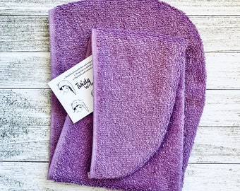 Purple Head Turban Towel Wrap 100% Terry Cloth Cotton Wrap For Drying Wet Hair; Spa Gift For Women Hair Wrap Elastic Adults Teens Dusty Plum