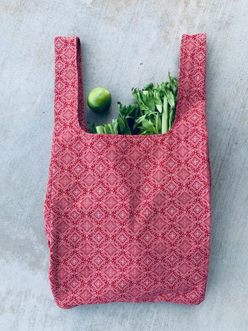 Blue Reusable Grocery Shopping Bag Washable. Ecofriendly Etsy