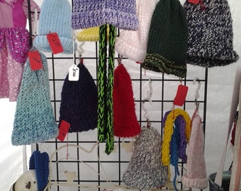 Hand knit Hats and Scarfs