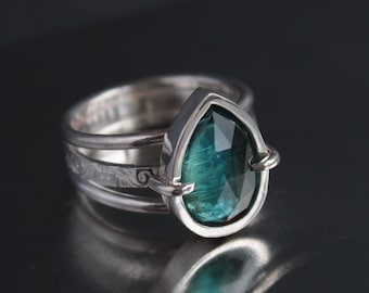 Kyanite Silver Ring | Personalized Ring with Kyanite | Statement Jewelry | Silversmith Jewelry