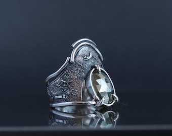 Pyrite and Sterling Silver Ring | Art Nouveau Jewelry | Silversmith | Artisan Silver Jewellery