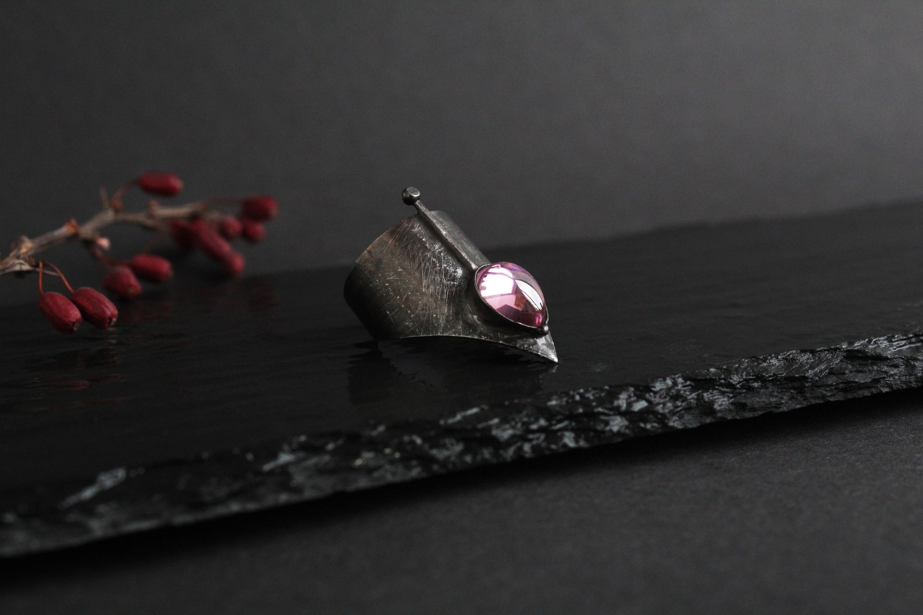 Gothic Pearl Rings Gothic Rings Witchy Jewelry Pink Black Ring Adjustable Witchy Gifts ...
