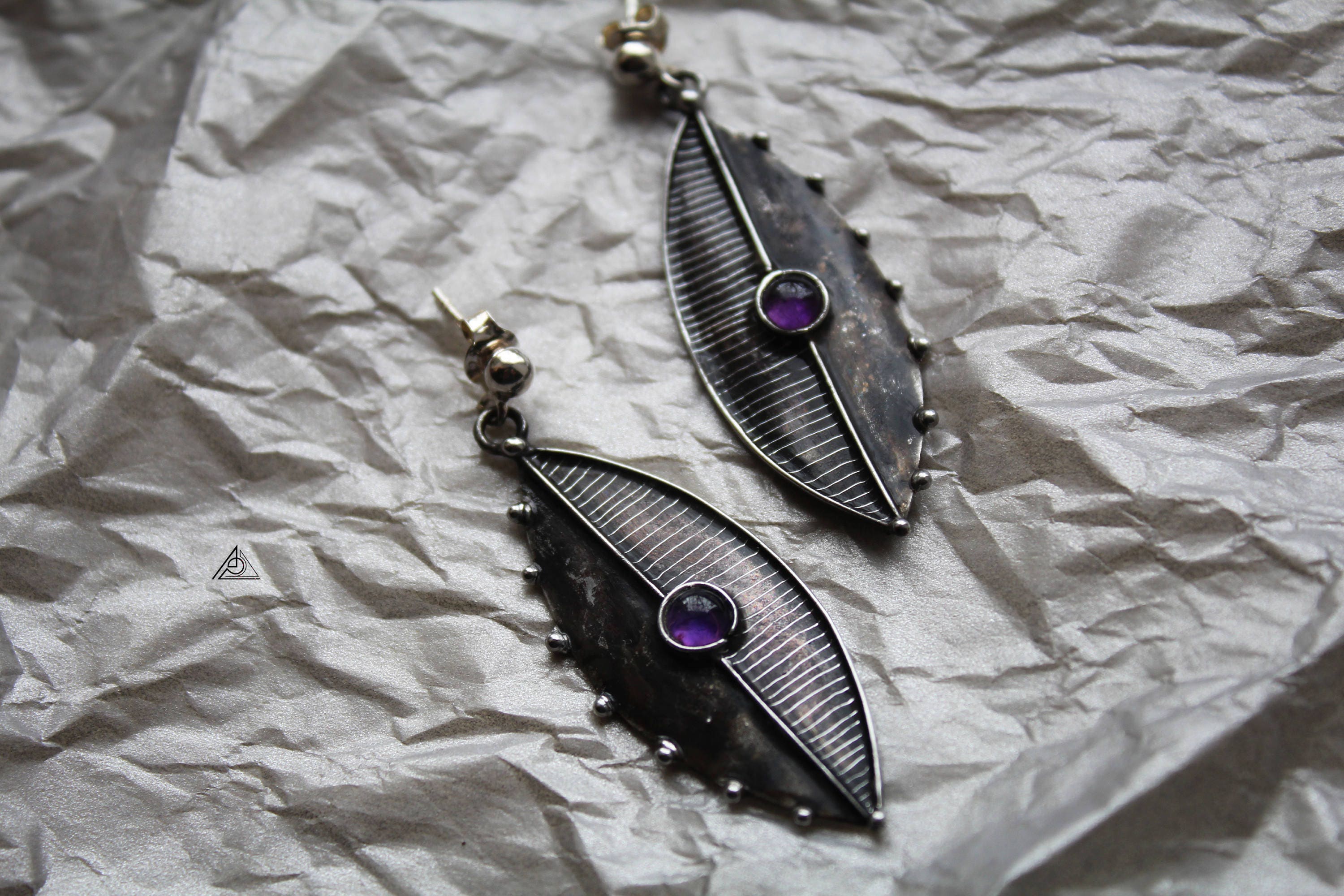 amethyst statement earrings