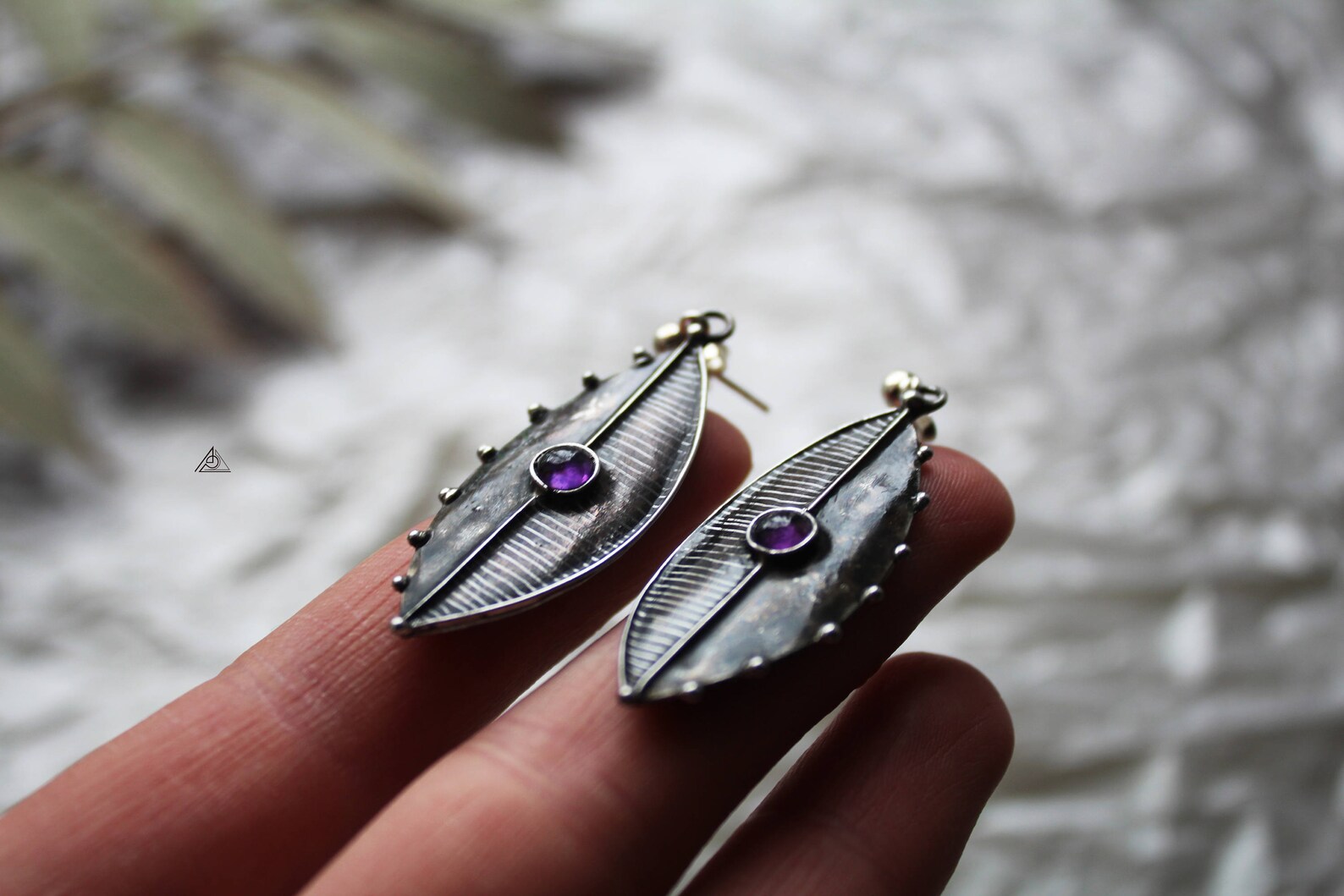 amethyst statement earrings