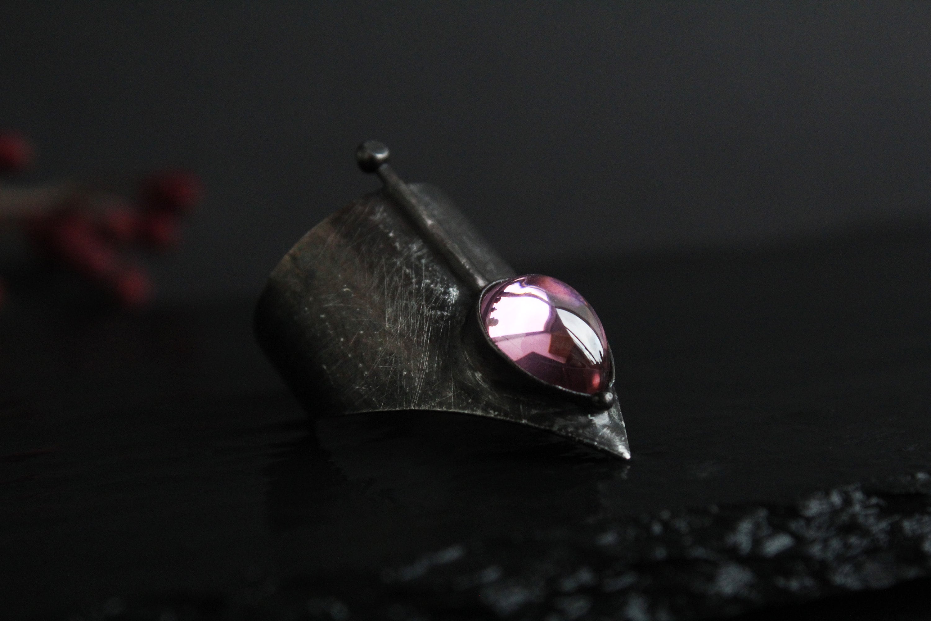 Gothic Pearl Rings Gothic Rings Witchy Jewelry Pink Black Ring Adjustable Witchy Gifts ...