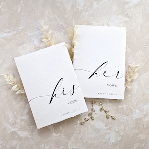 Personalized Vow Books | Vow Books Set of 2 | Wedding Vow Booklet Set | Bride's Vows | Groom's Vows | His & Hers Vows | Cotton Paper