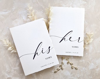 Personalized Vow Books | Vow Books Set of 2 | Wedding Vow Booklet Set | Bride's Vows | Groom's Vows | His & Hers Vows | Cotton Paper