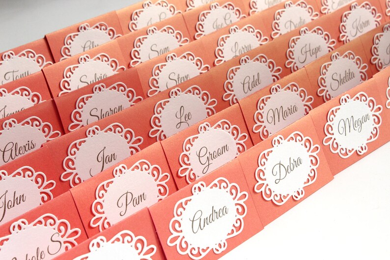 Custom Die Cut Place Cards Wedding Place Cards Wedding Table Etsy