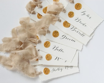 Vellum Place Cards, Wax Seal Place Cards, Vellum Name Tags, Calligraphy Place Cards, Transparent Place Cards, Escort Cards