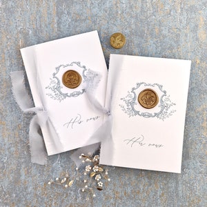 Personalized Vow Books | Vow Books Set of 2 | Wedding Vow Booklet Set | Bride's Vows | Groom's Vows | His & Hers Vows | Cotton Paper