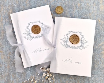 Personalized Vow Books | Vow Books Set of 2 | Wedding Vow Booklet Set | Bride's Vows | Groom's Vows | His & Hers Vows | Cotton Paper