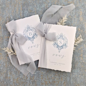 Personalized Vow Books | Vow Books Set of 2 | Wedding Vow Booklet Set | Bride's Vows | Groom's Vows | His & Hers Vows | Cotton Paper