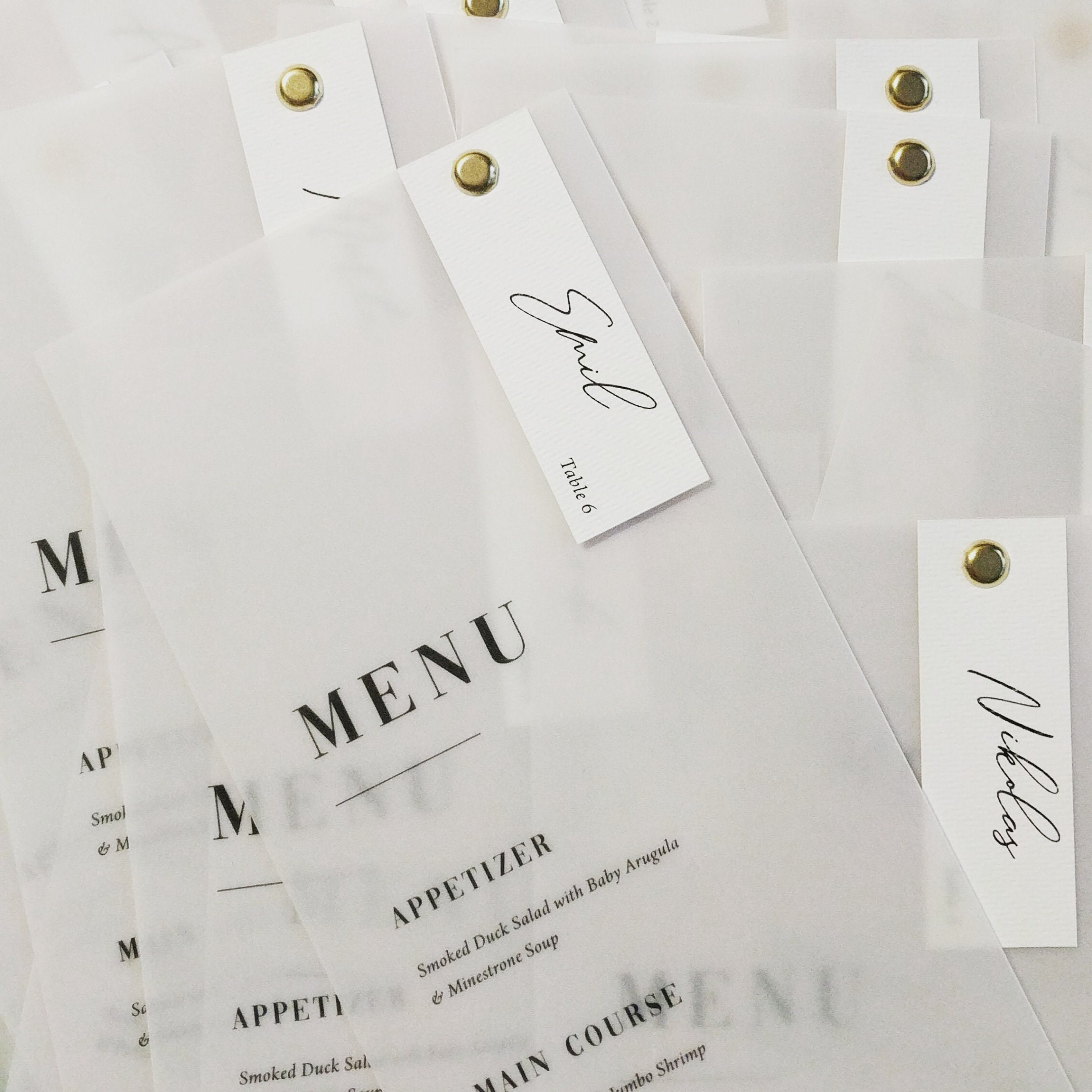 Vellum Menu Cards Wedding Menu Cards Dinner Menu Cards Menu Etsy