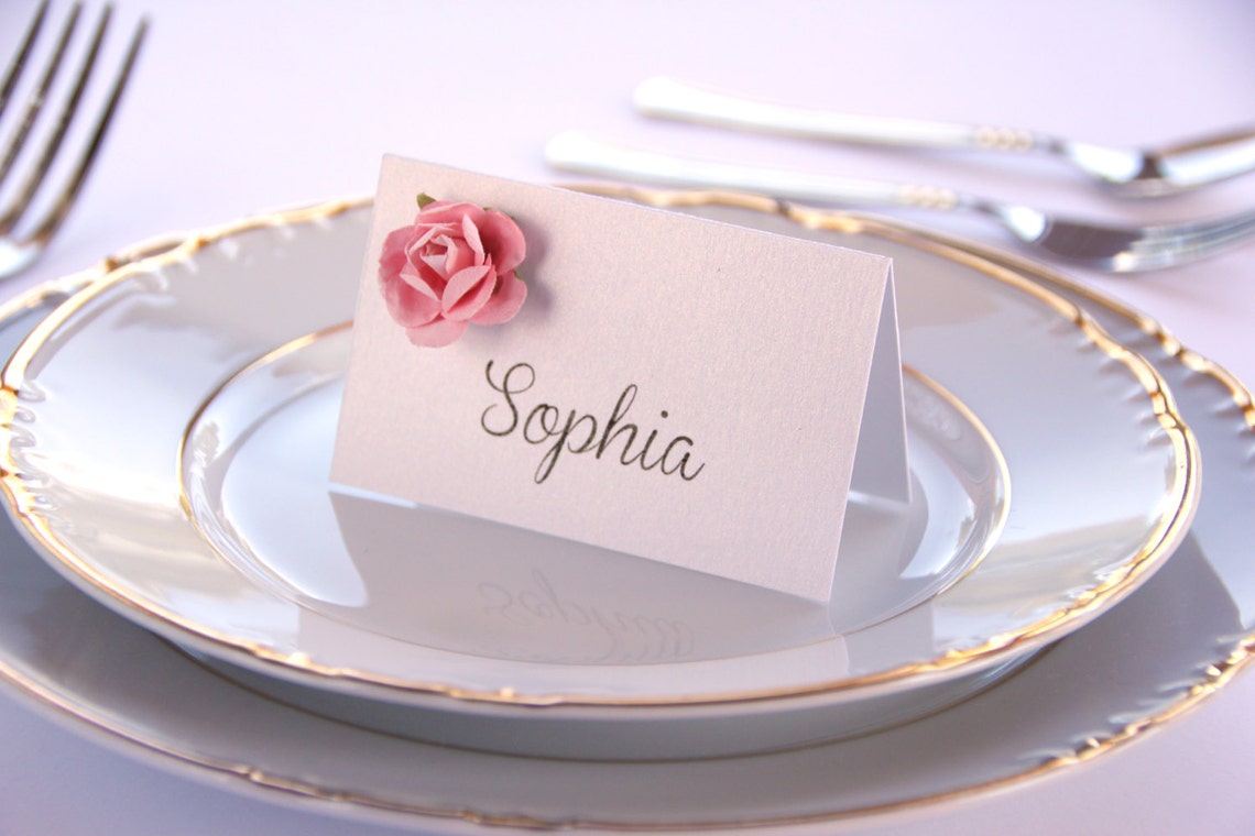 Floral Place Cards Wedding Placement Cards Wedding Place Etsy